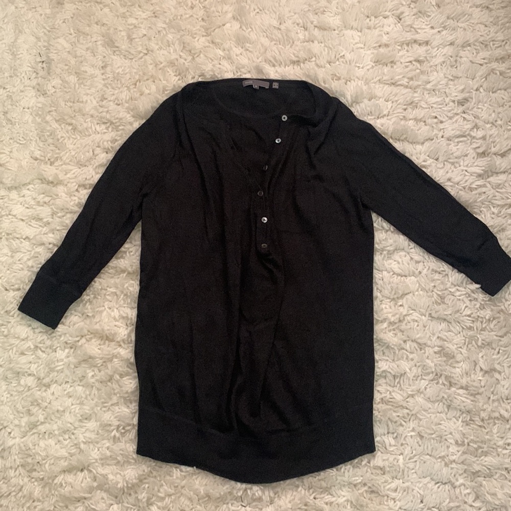 VINCE Gray Button Down Sweater